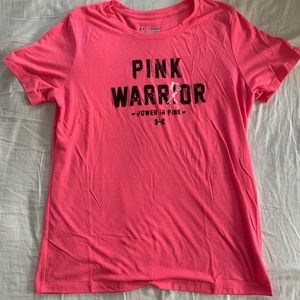 Men’s semi fitted under armor pink t shirt